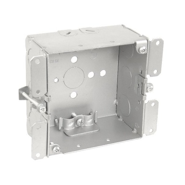 Electrical Box, 30.3 cu in, Square Box Type, 4 Gangs, Steel, Square Shape